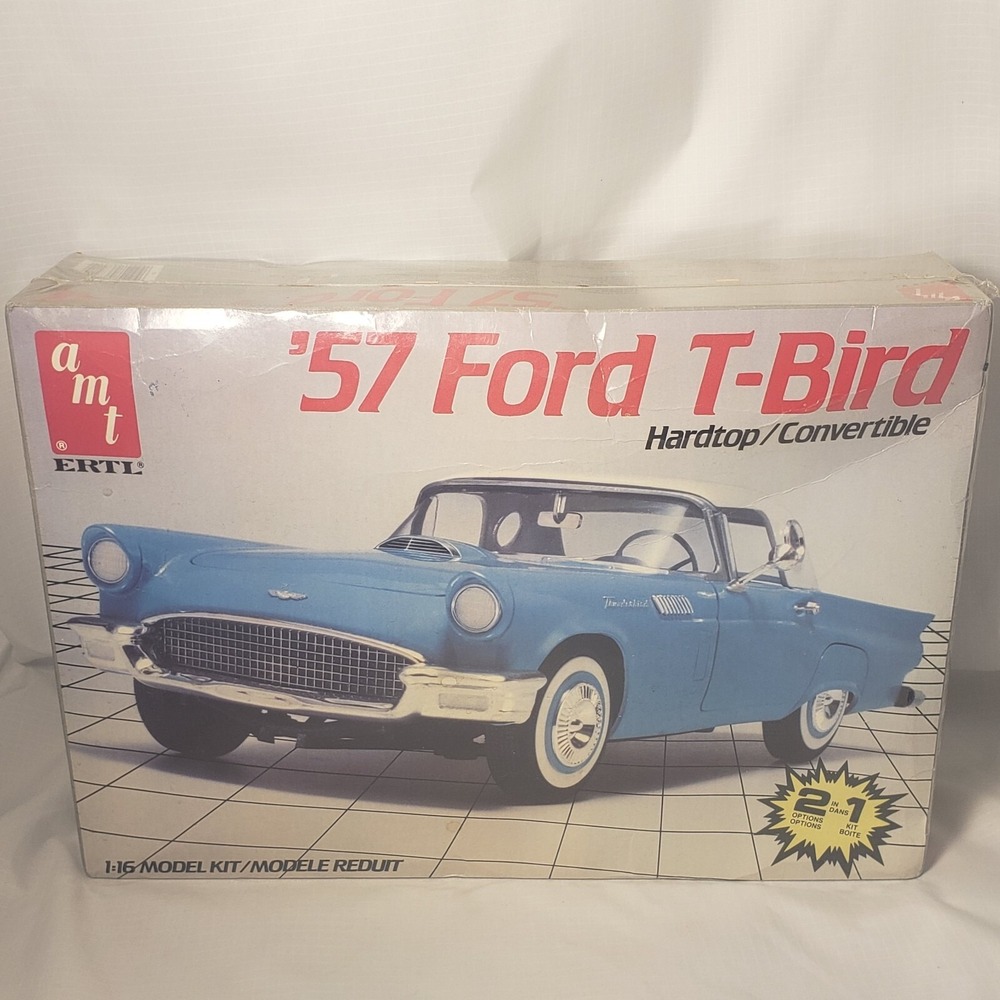 AMT Ertl 1957 Ford T-Bird Hardtop Convertible 1:16 Car Model Kit NOS SEALED